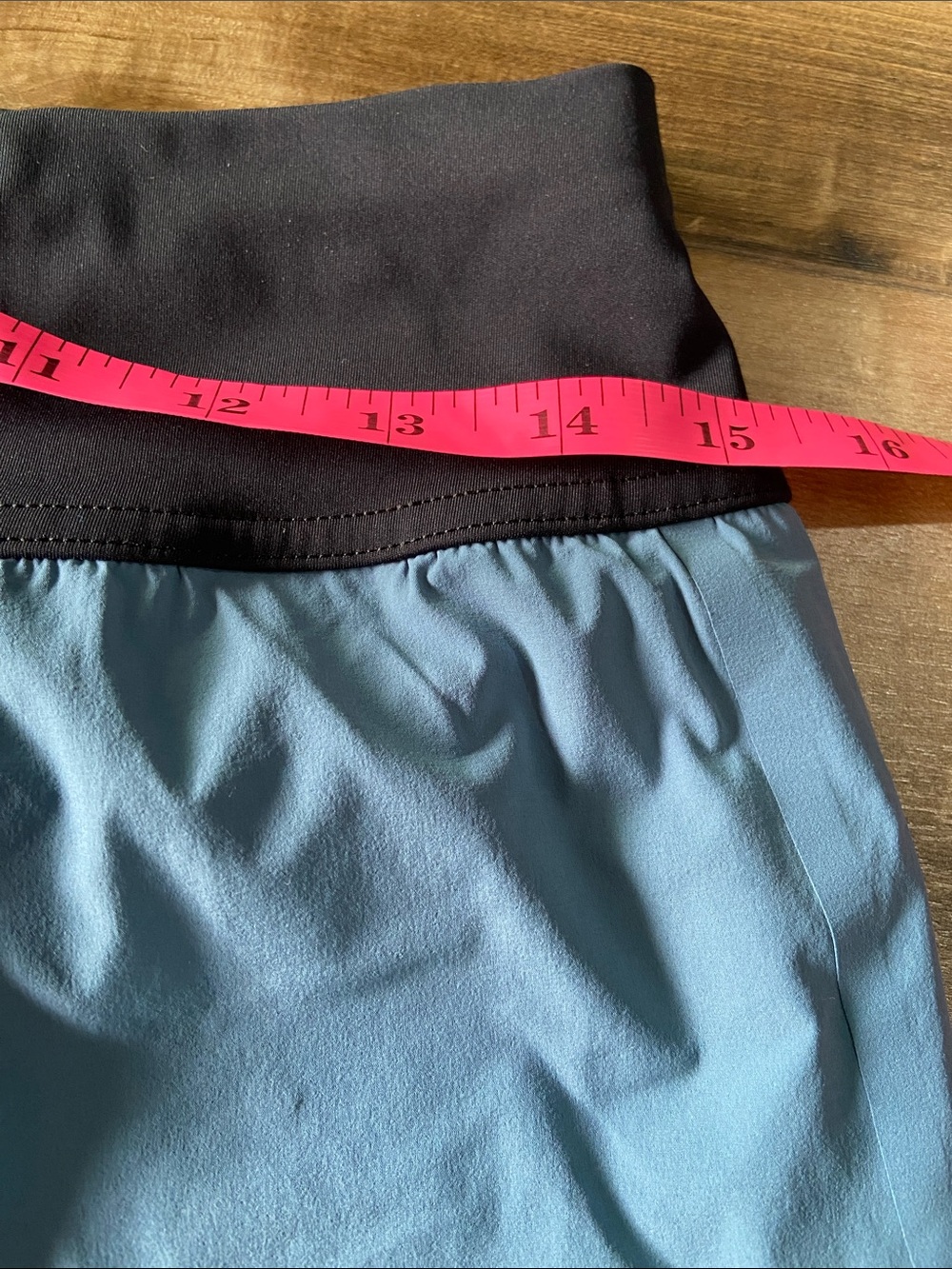 On Running Blue Women's Athletic Shorts with Black Waistband - Picture 3 of 6
